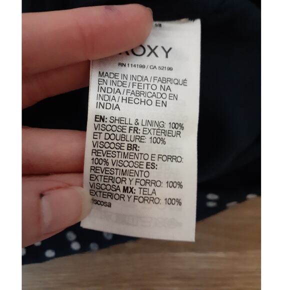 Roxy Blue Polka Dot Tie Front Cover Up Shrug Cardigan M Super Cute! - Picture 4 of 7